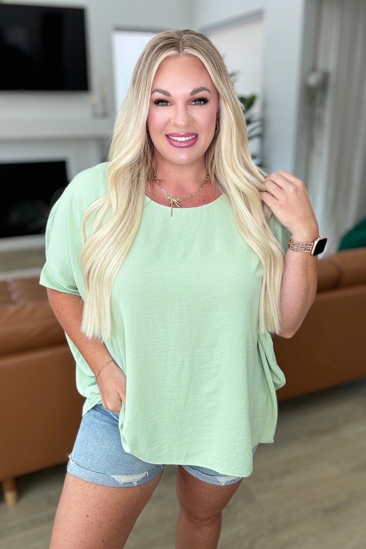 Feels Like Me Dolman Sleeve Top in Sage - Happily Ever Atchison Shop Co.