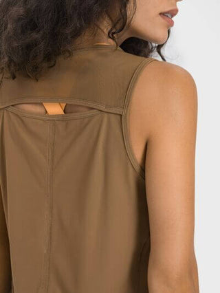 Millennia Cutout Back Round Neck Active Tank - 1985 the VAULT Boutique