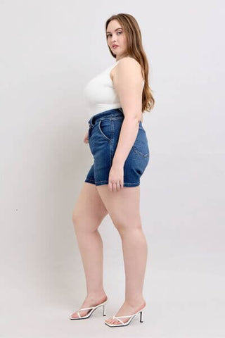 Judy Blue Full Size Double Button Waistband Denim Shorts Plus Size - 1985 the VAULT Boutique