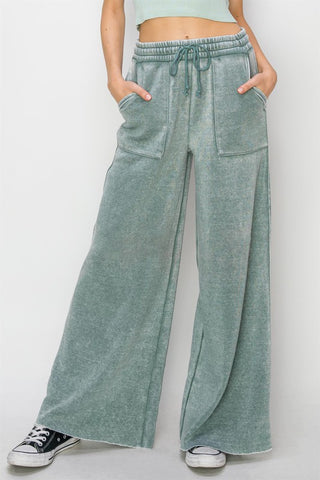 High Rise Wide Leg Drawstring Pants - 1985 the VAULT Boutique