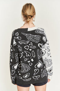 Heart Paisley & Color Block Cardigan - 1985 the VAULT Boutique