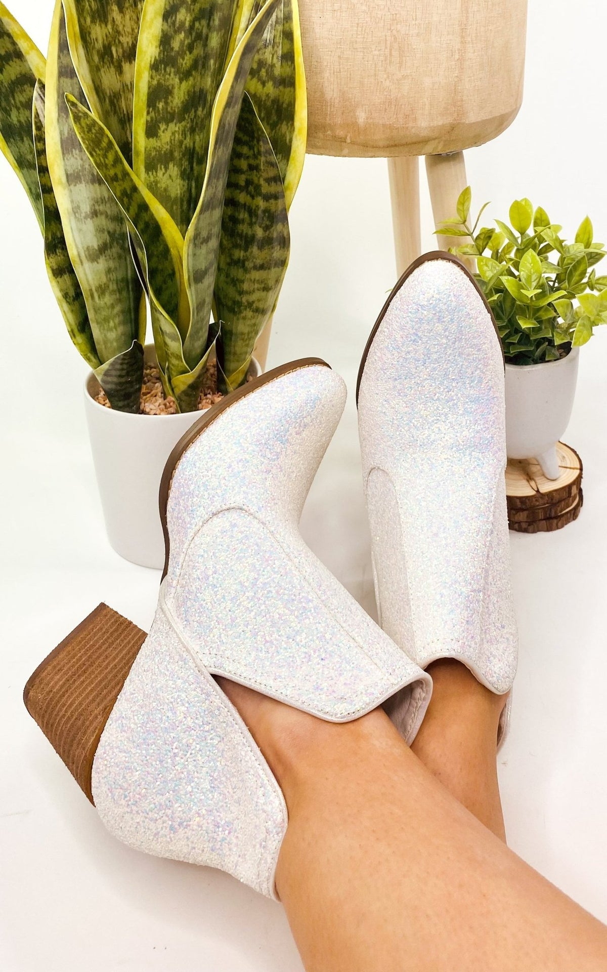 Fiera Booties in White - Happily Ever Atchison Shop Co.