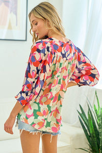 First Love Full Size Floral Button Down Satin Shirt - Happily Ever Atchison Shop Co.