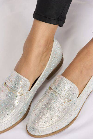 Forever Link Rhinestone Point Toe Loafers - 1985 the VAULT Boutique