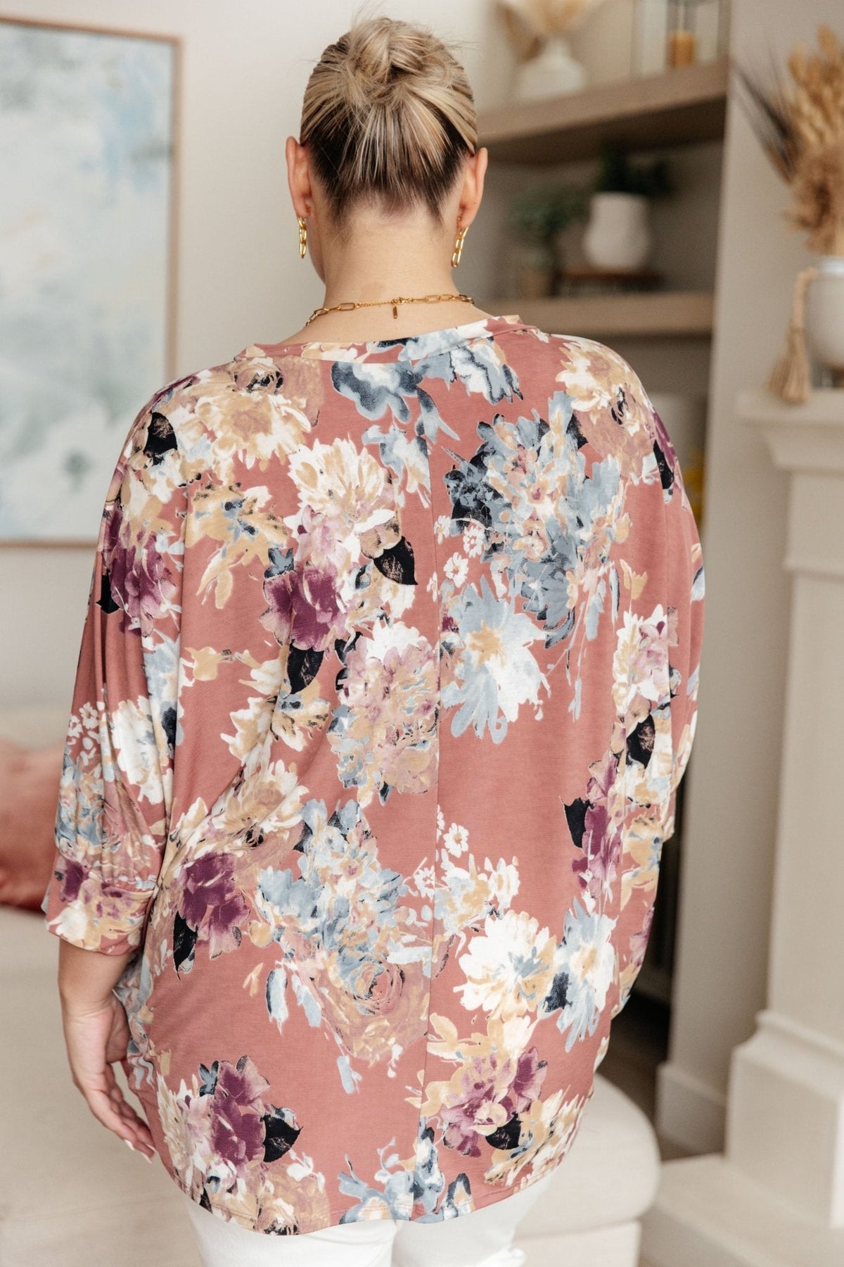 Float On Floral Top in Marsala - Happily Ever Atchison Shop Co.