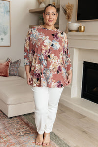 Float On Floral Top in Marsala - Happily Ever Atchison Shop Co.