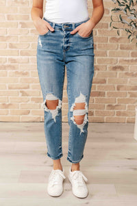 Frankie High Waist Distressed Boyfriend Jeans - Happily Ever Atchison Shop Co.