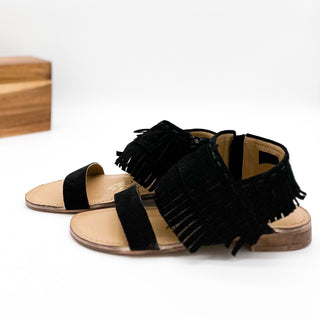 Fringe Star Sandal in Black - 1985 the VAULT Boutique