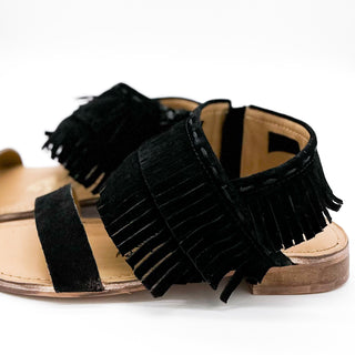 Fringe Star Sandal in Black - 1985 the VAULT Boutique