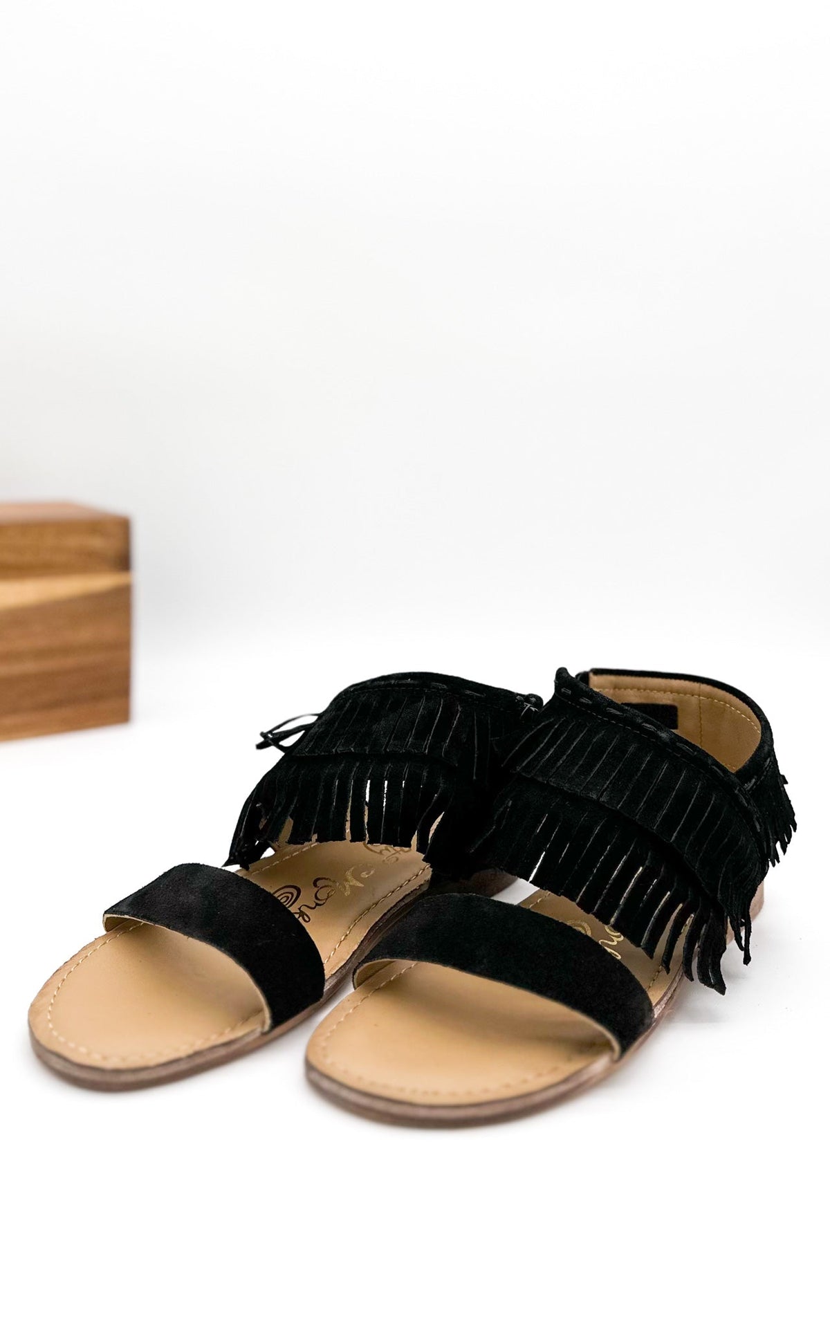 Fringe Star Sandal in Black - 1985 the VAULT Boutique