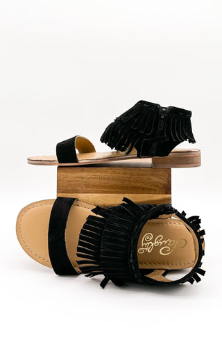 Fringe Star Sandal in Black - 1985 the VAULT Boutique