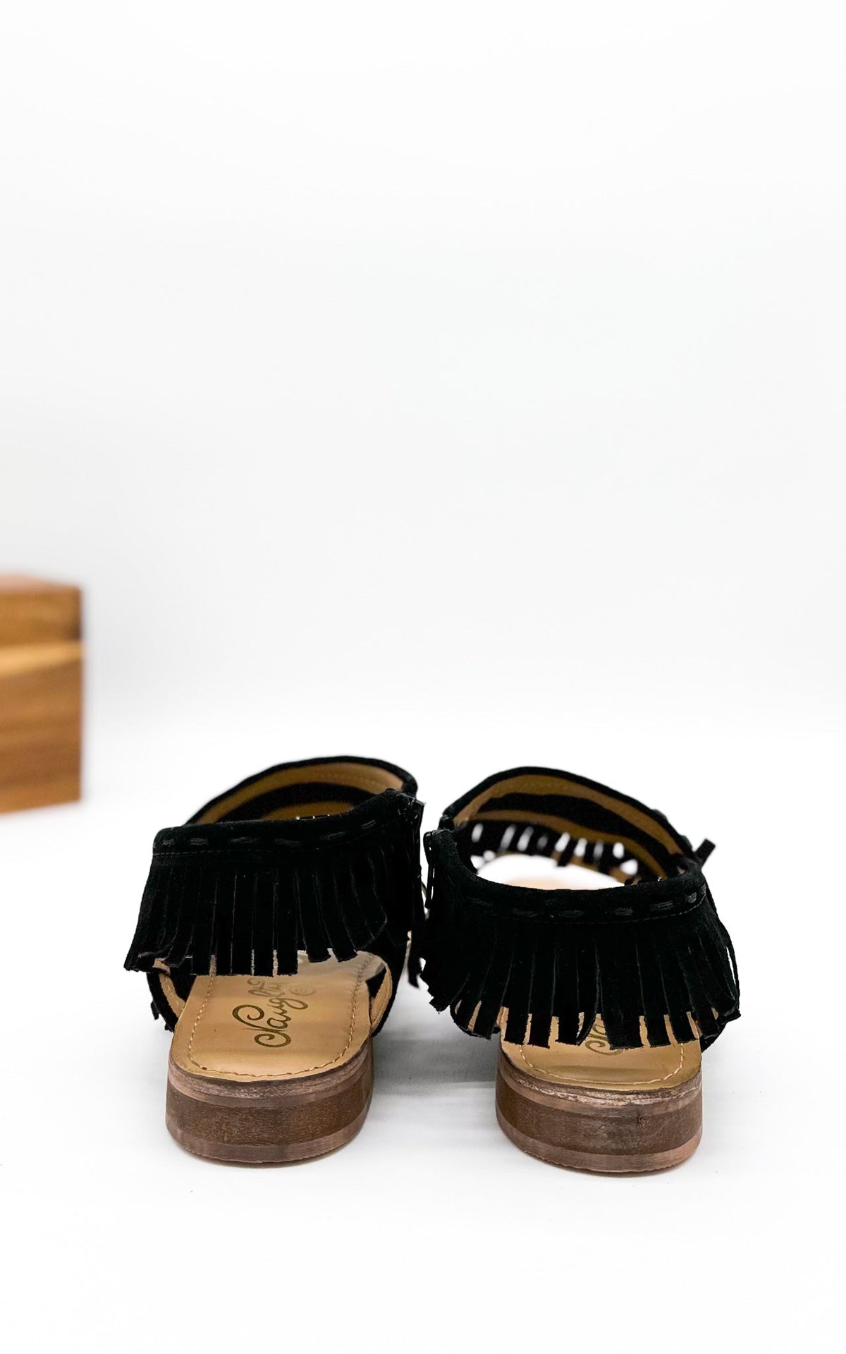 Fringe Star Sandal in Black - 1985 the VAULT Boutique