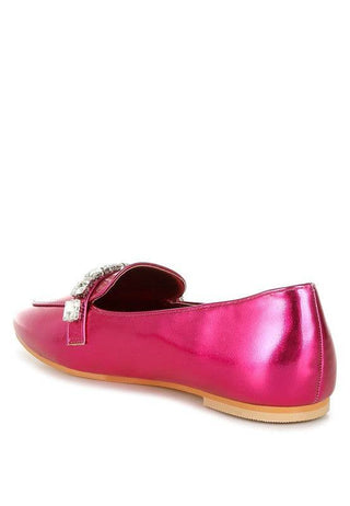 Celosia Metallic Diamante Strap Loafers - 1985 the VAULT Boutique