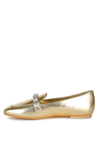 Celosia Metallic Diamante Strap Loafers - 1985 the VAULT Boutique