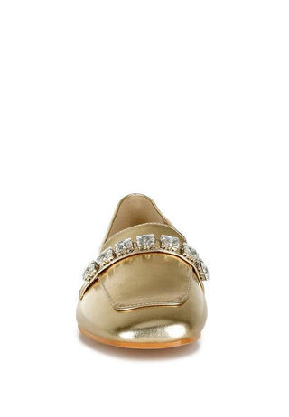 Celosia Metallic Diamante Strap Loafers - 1985 the VAULT Boutique