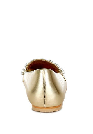 Celosia Metallic Diamante Strap Loafers - 1985 the VAULT Boutique