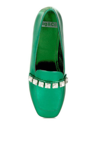 Celosia Metallic Diamante Strap Loafers - 1985 the VAULT Boutique