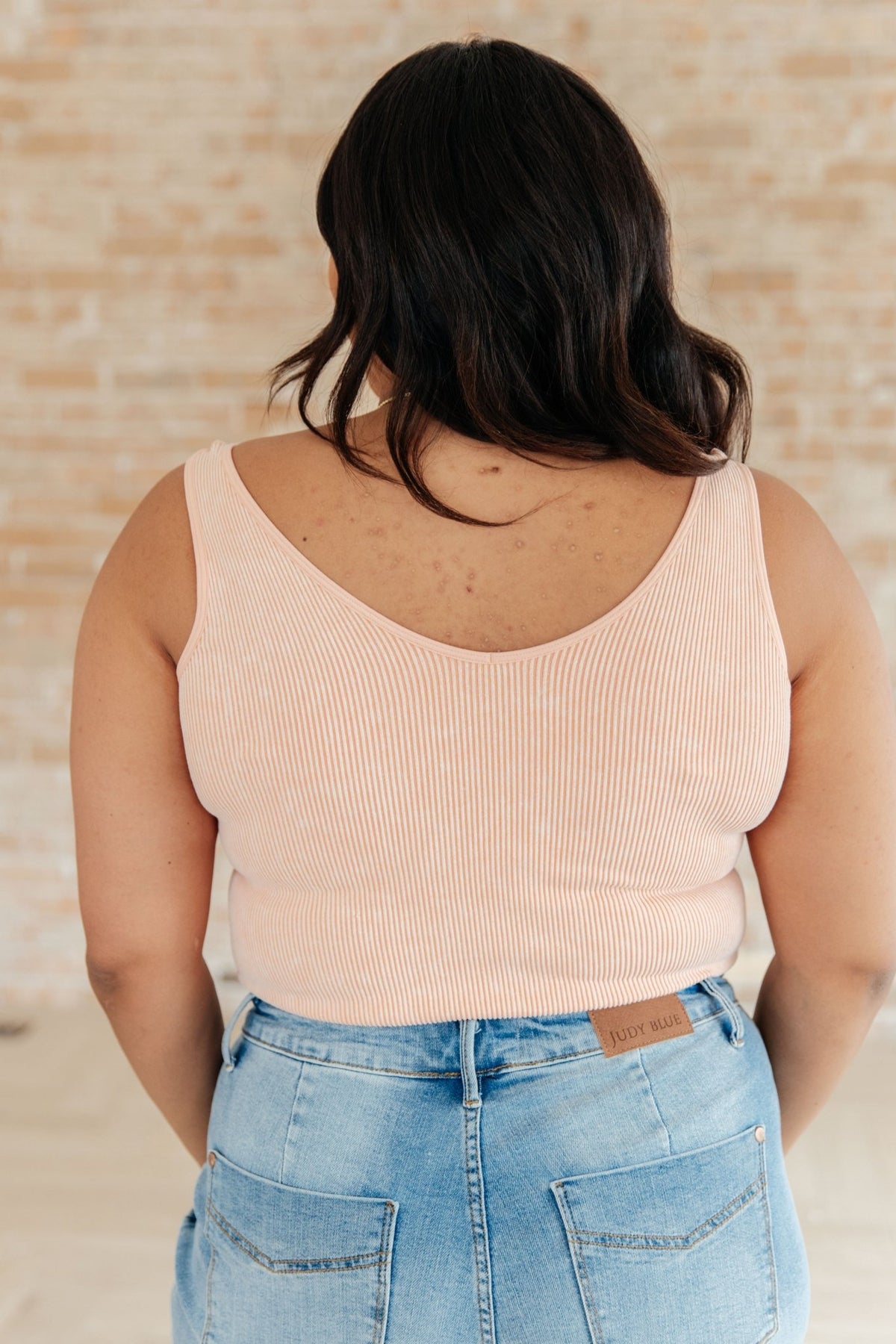 Fundamentals Ribbed Seamless Reversible Tank in Peach - Happily Ever Atchison Shop Co.