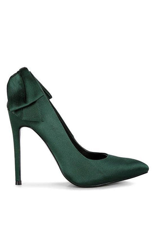 HORNET Green Satin Stiletto Pump Sandals - 1985 the VAULT Boutique