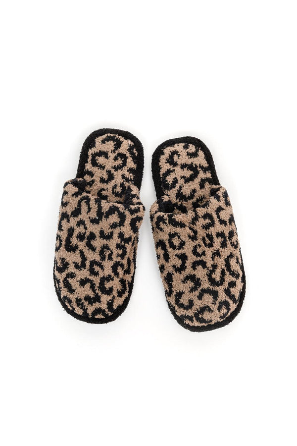 Fuzziest Feet Animal Print Slippers In Mocha - Happily Ever Atchison Shop Co.