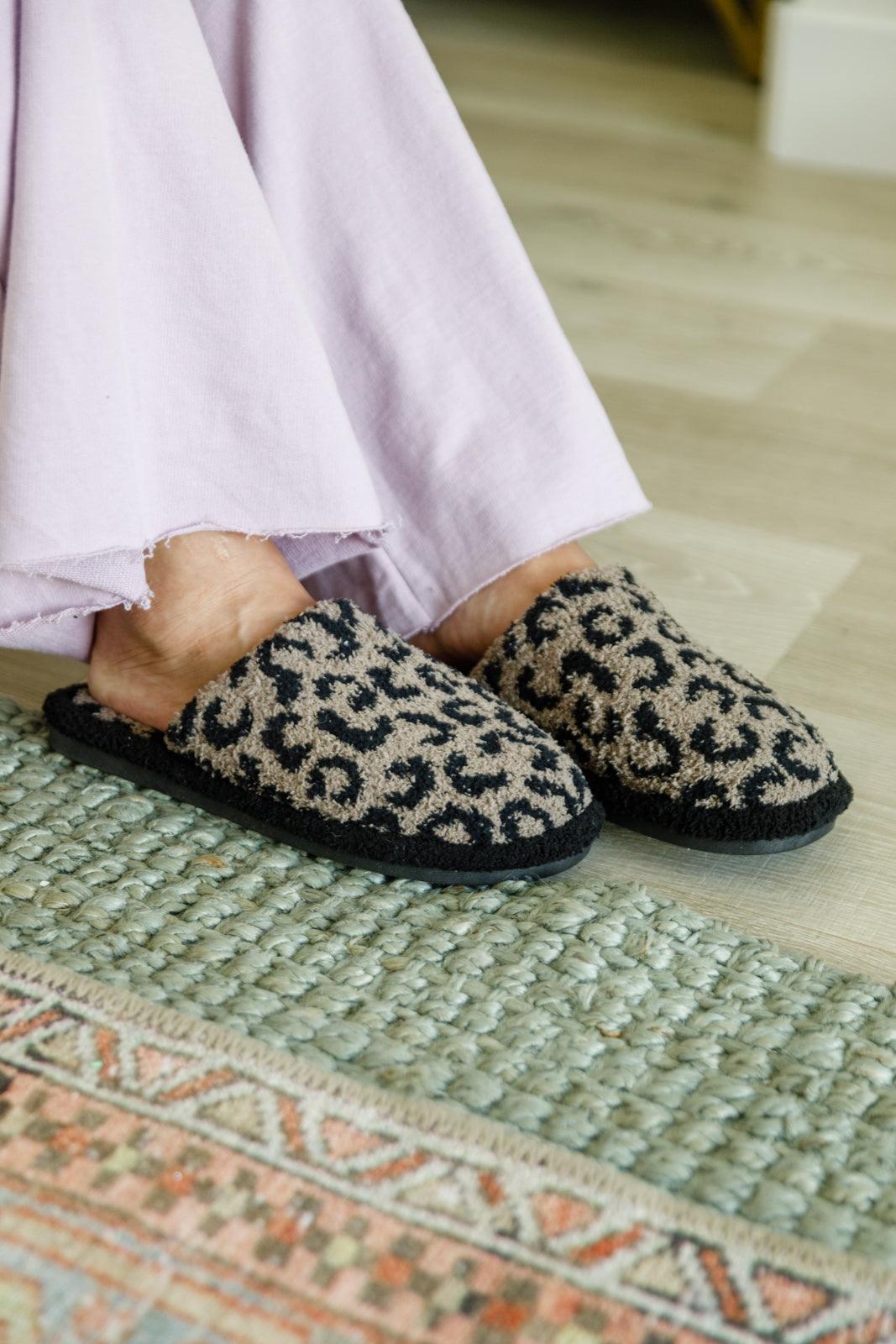 Fuzziest Feet Animal Print Slippers In Mocha - Happily Ever Atchison Shop Co.