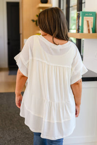 Giving In V Neck Spliced Top - Happily Ever Atchison Shop Co.