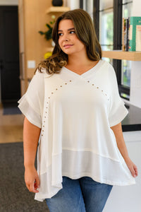 Giving In V Neck Spliced Top - Happily Ever Atchison Shop Co.