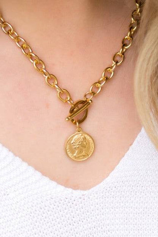 Coin Accent Chain Necklace - 1985 the VAULT Boutique