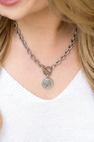 Coin Accent Chain Necklace - 1985 the VAULT Boutique