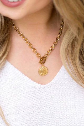 Coin Accent Chain Necklace - 1985 the VAULT Boutique