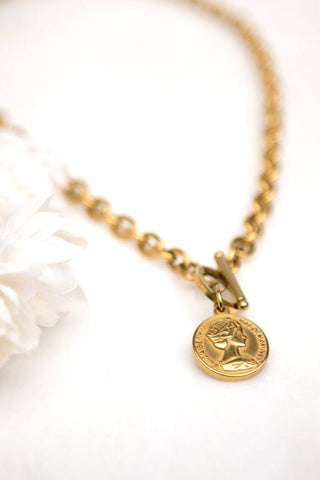 Coin Accent Chain Necklace - 1985 the VAULT Boutique