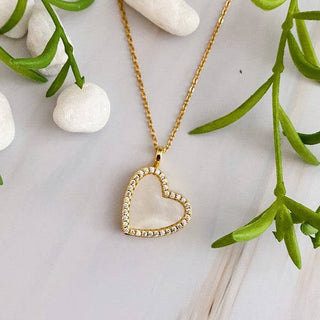 Shell Heart Locket Pendant Necklace - 1985 the VAULT Boutique