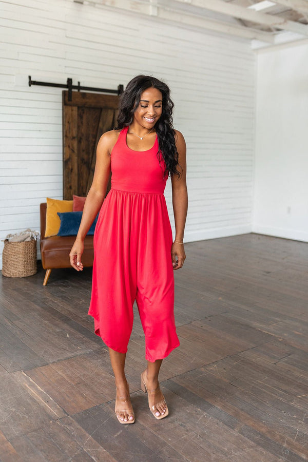 Good Idea Jumpsuit in Red - Happily Ever Atchison Shop Co.