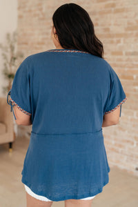 Greece Lightning V - Neck Blouse - Happily Ever Atchison Shop Co.