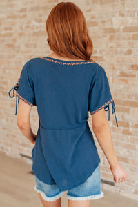 Greece Lightning V - Neck Blouse - Happily Ever Atchison Shop Co.