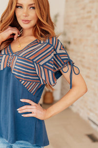 Greece Lightning V - Neck Blouse - Happily Ever Atchison Shop Co.