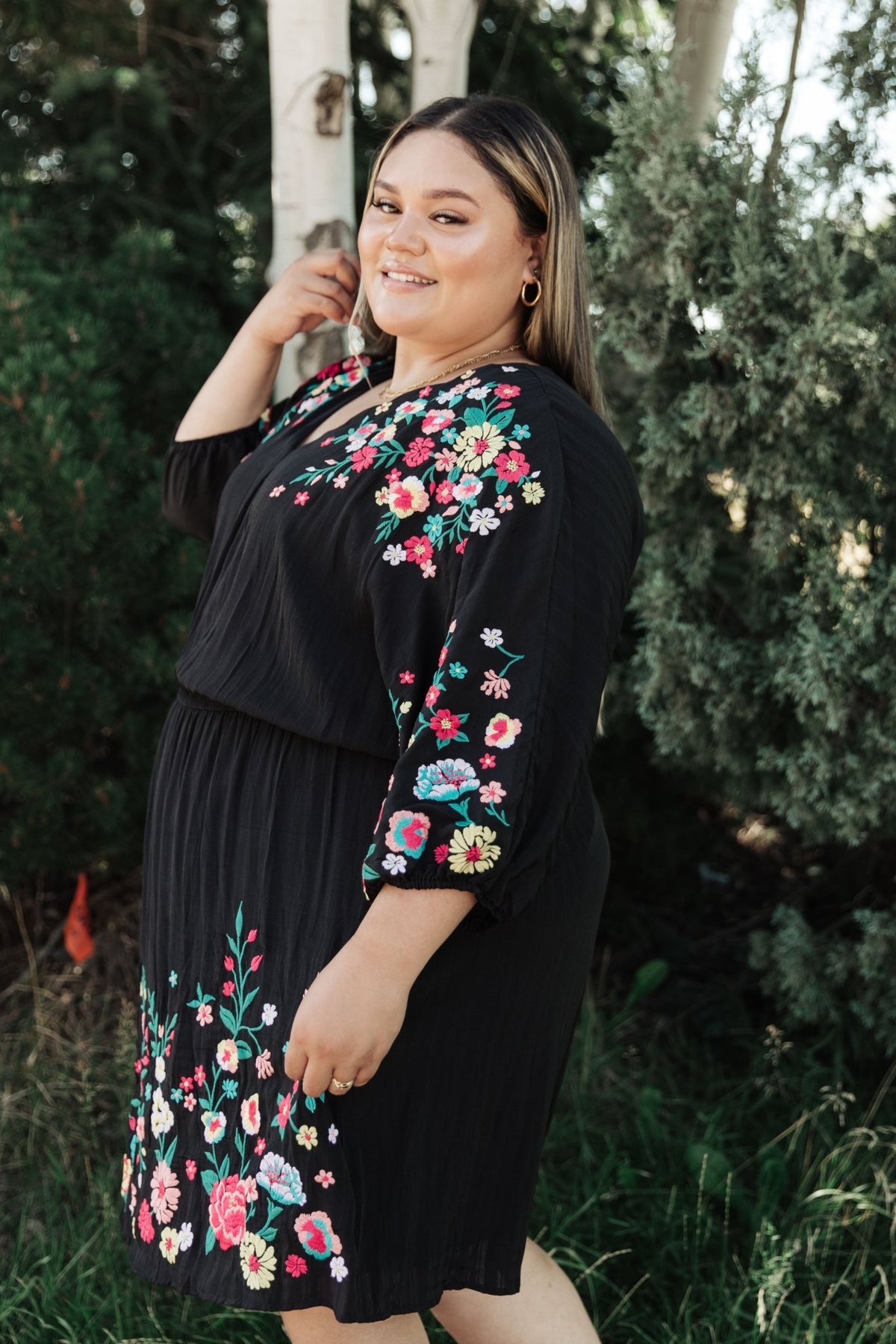 Happy To See You Floral Embroidered Dress - Happily Ever Atchison Shop Co.