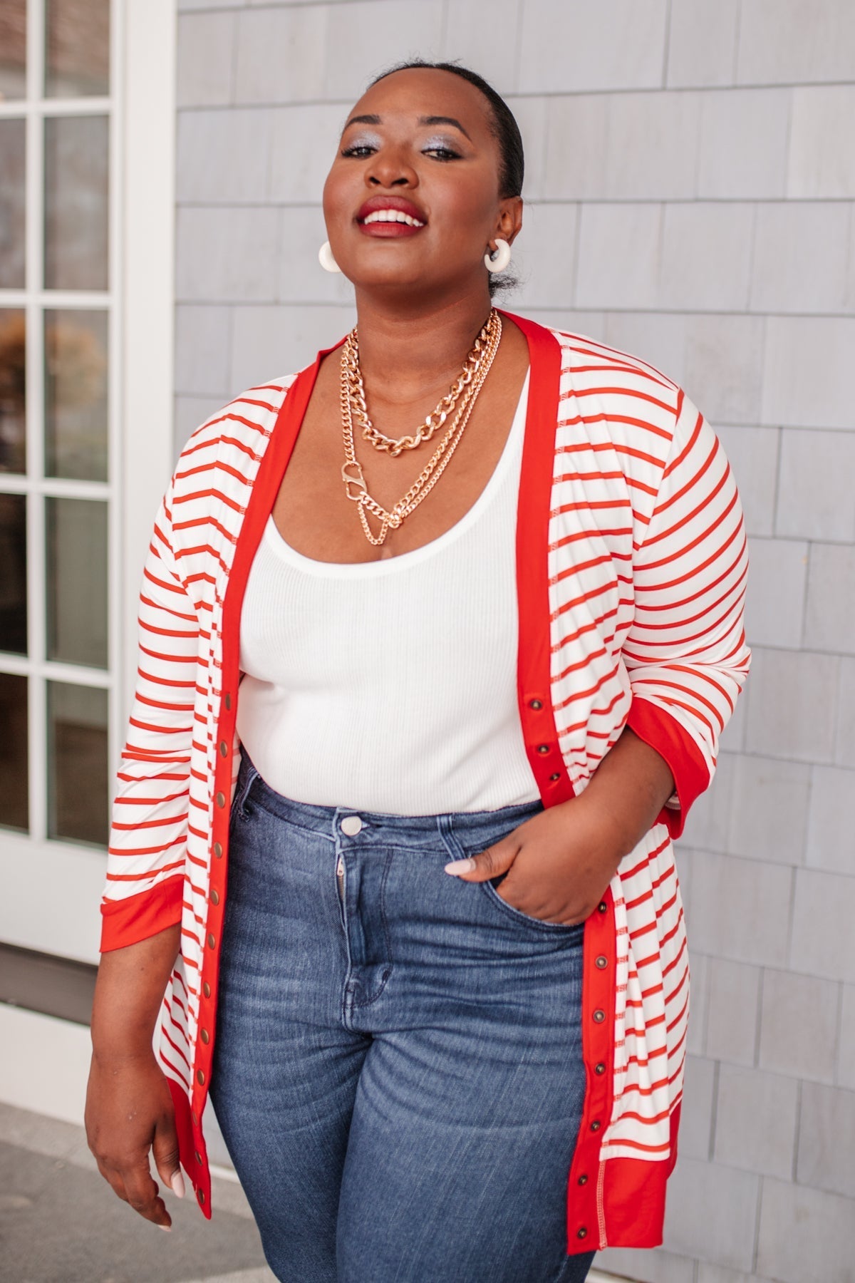 Have You Heard Cardigan in Red - Happily Ever Atchison Shop Co.