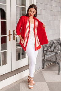 Have You Heard Cardigan in Red - Happily Ever Atchison Shop Co.