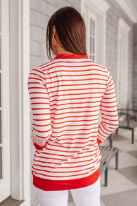 Have You Heard Cardigan in Red - Happily Ever Atchison Shop Co.