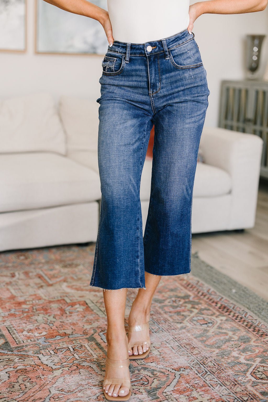 Hayes High Rise Wide Leg Crop Jeans - Happily Ever Atchison Shop Co.