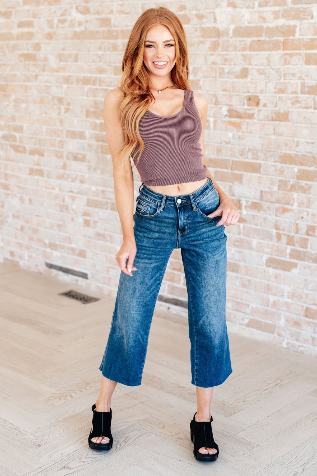 Hayes High Rise Wide Leg Crop Jeans - Happily Ever Atchison Shop Co.