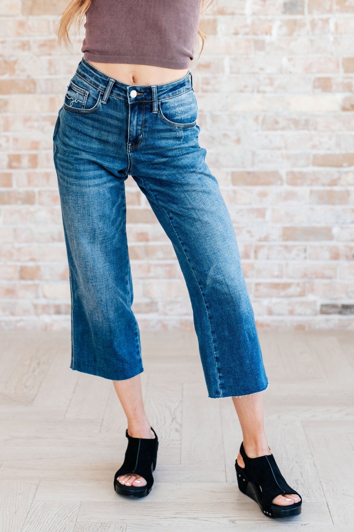 Hayes High Rise Wide Leg Crop Jeans - Happily Ever Atchison Shop Co.