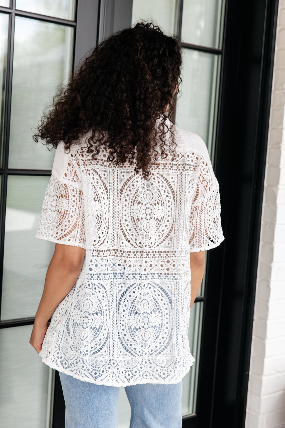 Head in the Clouds Lace Button Down - Happily Ever Atchison Shop Co.