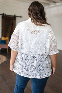 Head in the Clouds Lace Button Down - Happily Ever Atchison Shop Co.