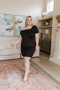 Head Over Heels Asymmetrical Neckline Dress - Happily Ever Atchison Shop Co.