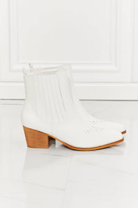 MMShoes Love the Journey Stacked Heel Chelsea Boot in White