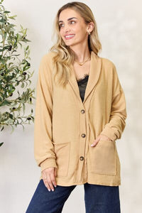 Heimish Full Size Button Up Long Sleeve Cardigan - Happily Ever Atchison Shop Co.