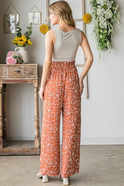 Heimish Full Size Printed Tied Straight Casual Pants - Happily Ever Atchison Shop Co.