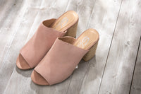 Helena Heeled Sandal in Blush Suede - 1985 the VAULT Boutique